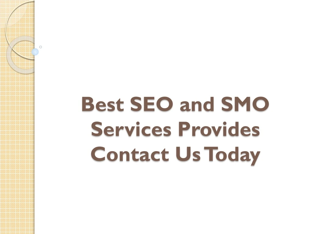 best seo and smo services provides contact us today