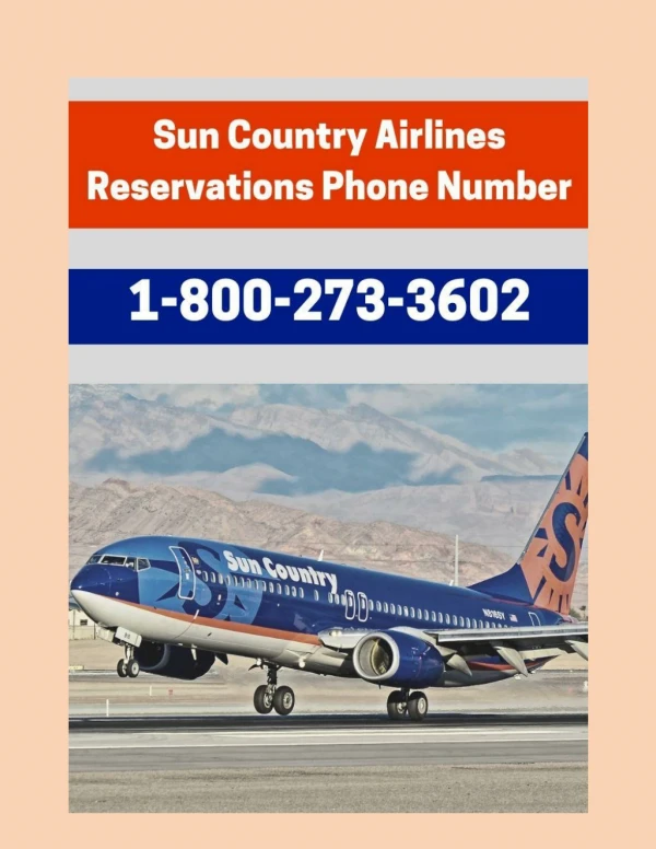 Sun Country Airlines Reservations Phone Number For Cheap Flight