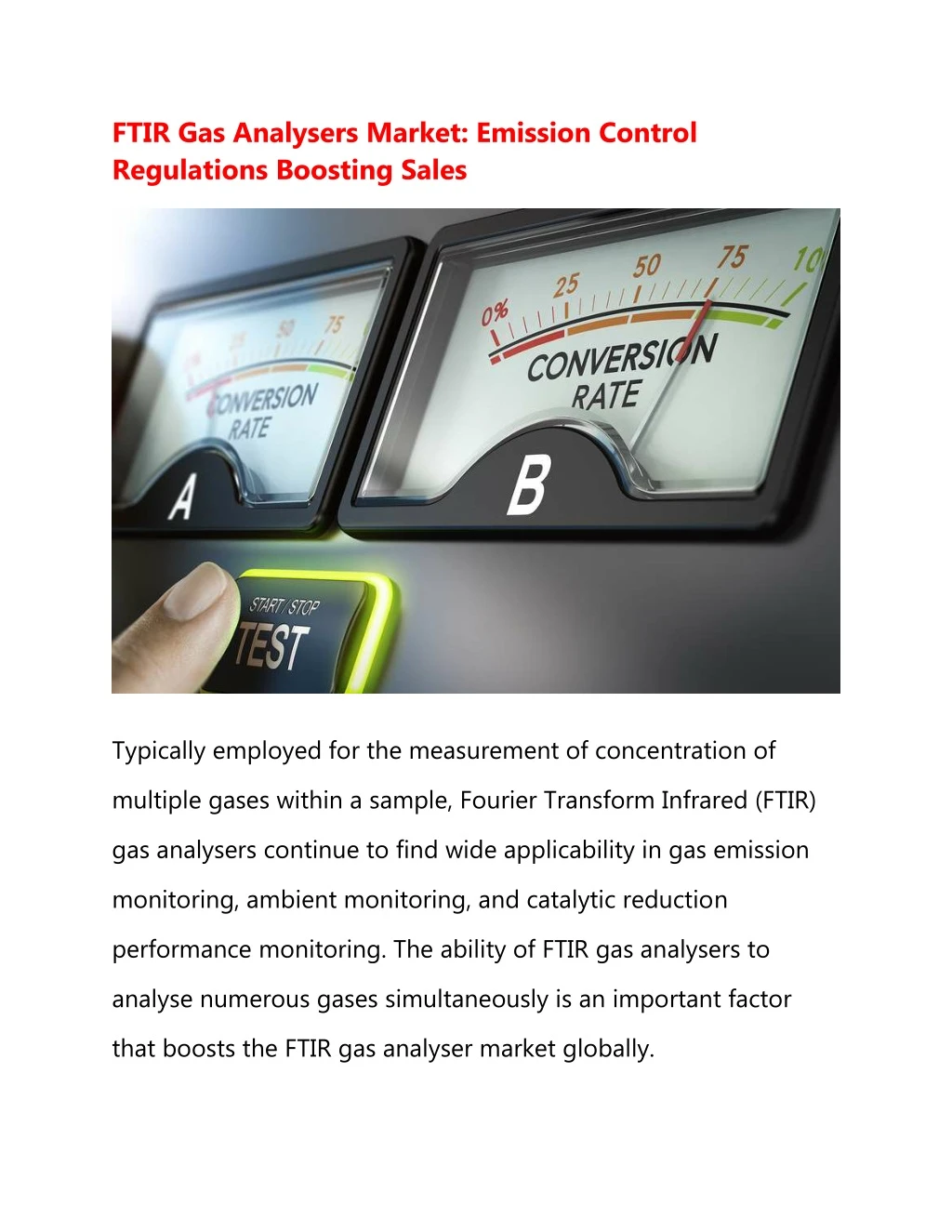 ftir gas analysers market emission control
