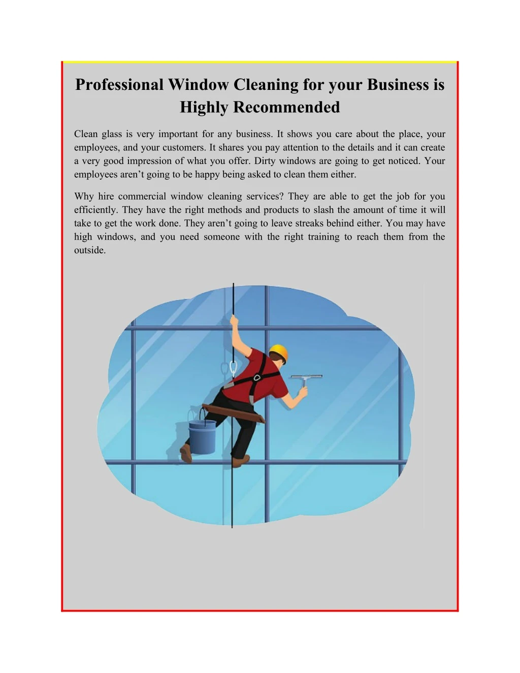 professional window cleaning for your business