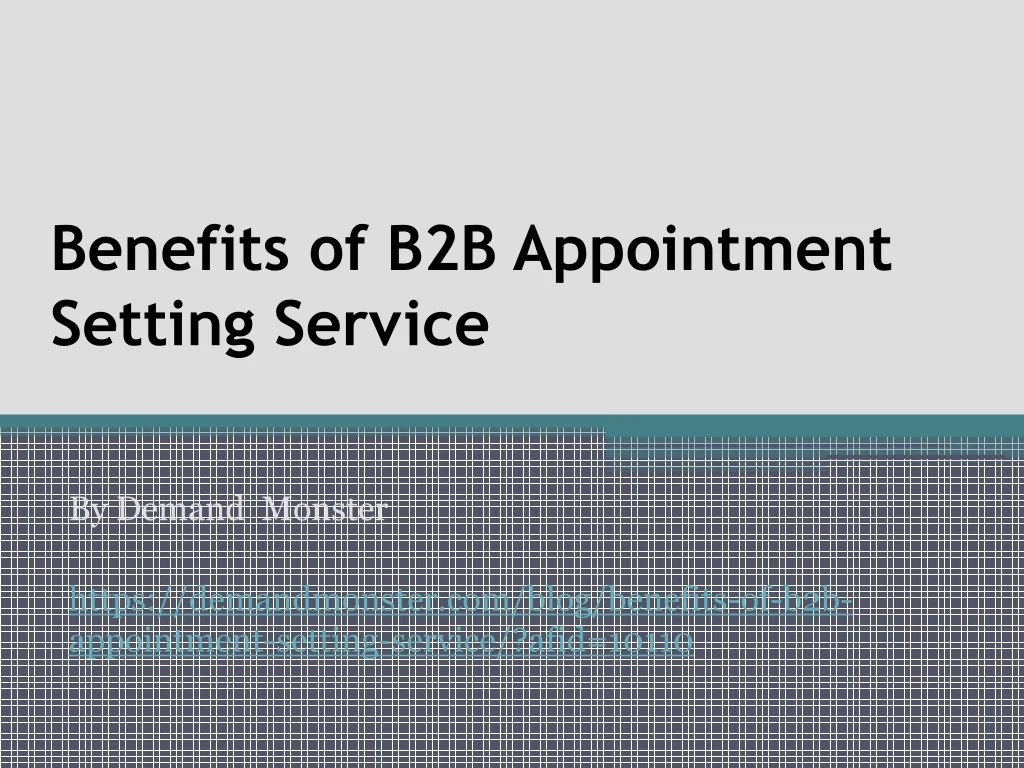 benefits of b2b appointment setting service
