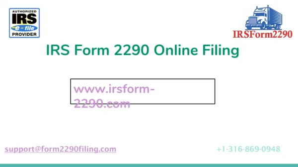 IRS Form 2290 Online Filing Advantages | 2290 Truck Tax for 2019
