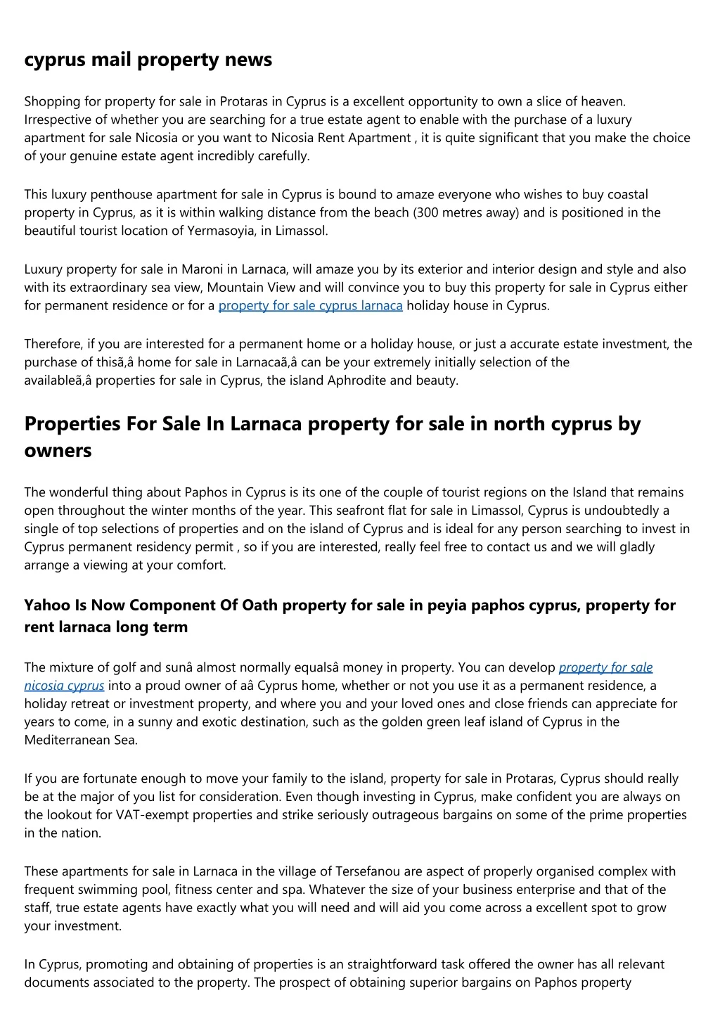 cyprus mail property news