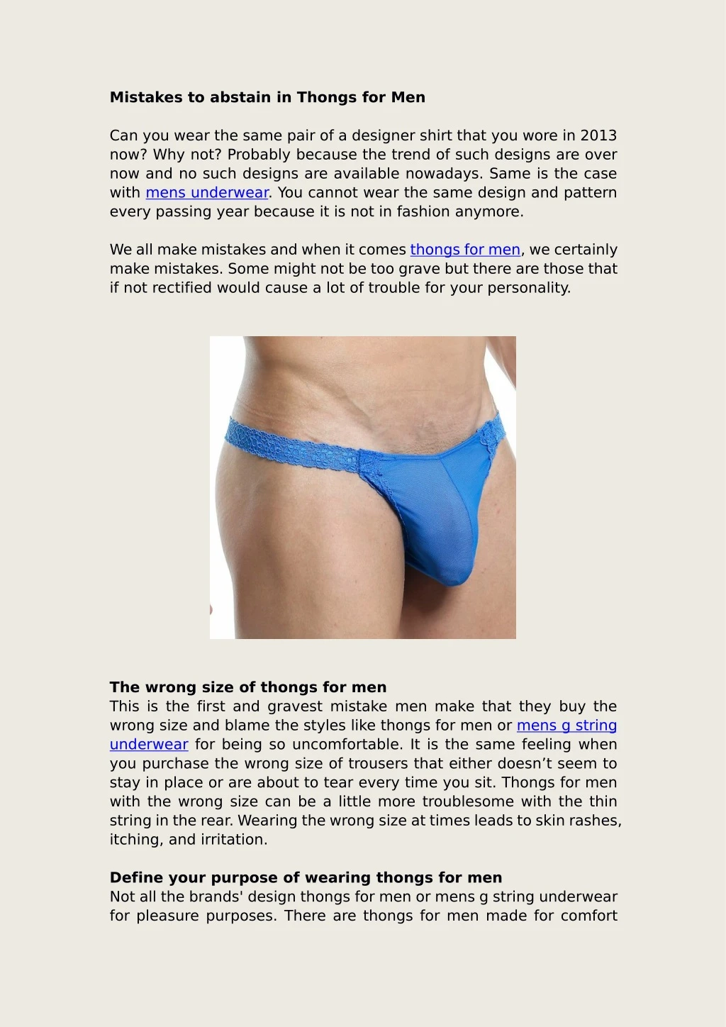 mistakes to abstain in thongs for men
