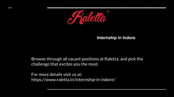 Internship in Indore