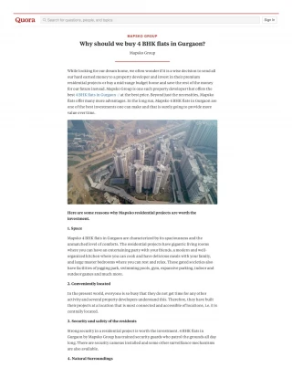Why should we buy 4 BHK flats in Gurgaon? - slide 1