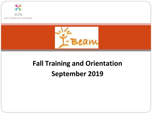 Fall Training and Orientation September 2019