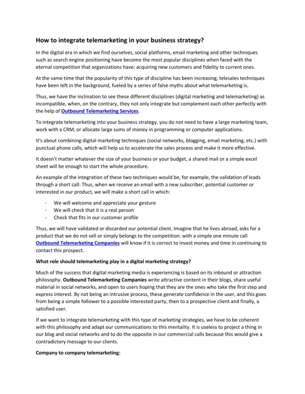how to integrate telemarketing in your business