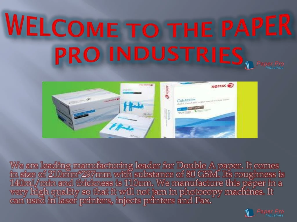 welcome to the paper pro industries