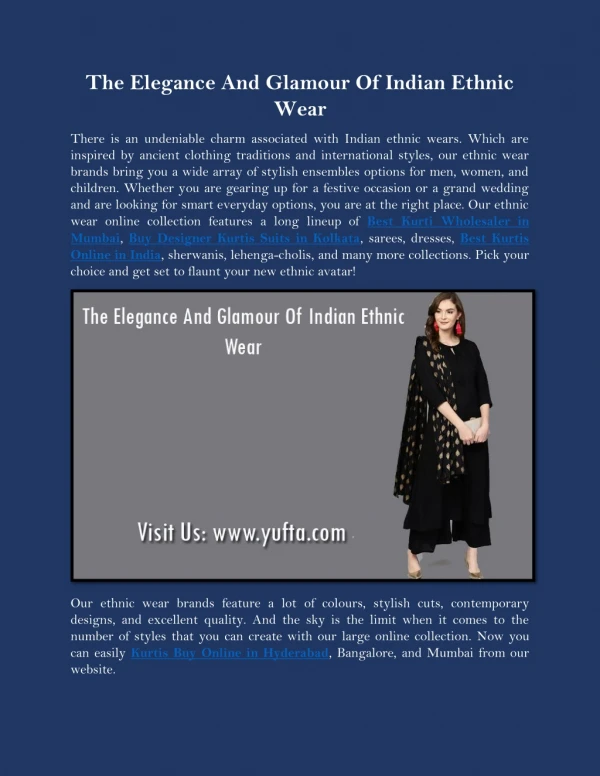 The Elegance And Glamour Of Indian Ethnic Wear