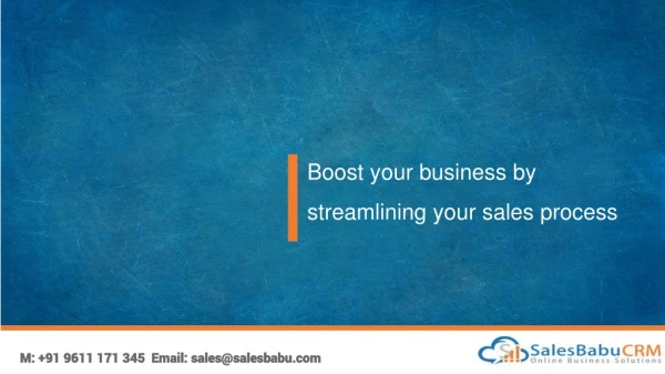 Boost your business by streamling your sales process