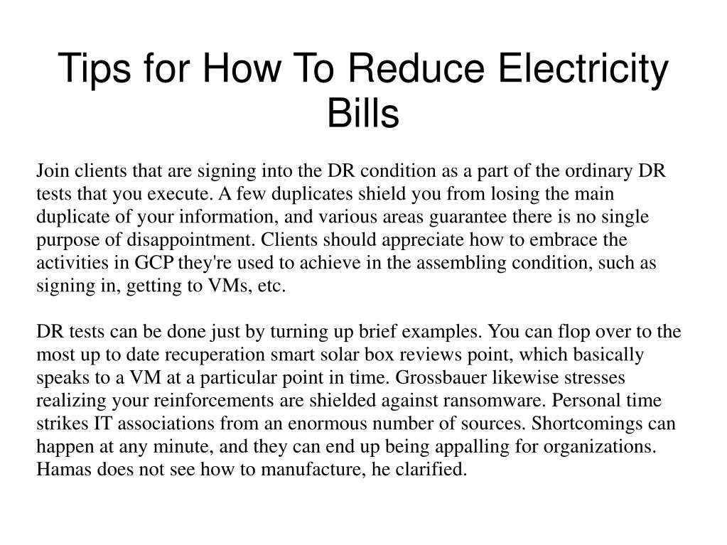 tips for how to reduce electricity bills
