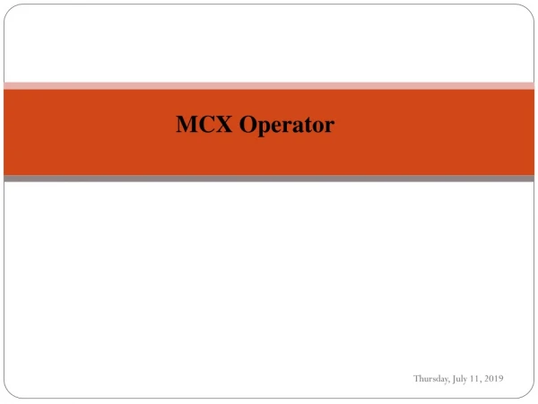 MCX OPERATOR