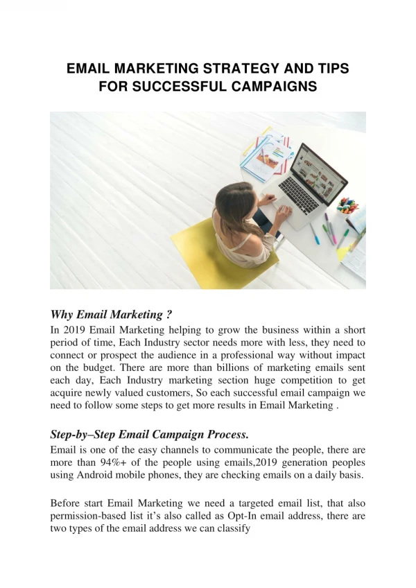EMAIL MARKETING STRATEGY AND TIPS FOR SUCCESSFUL CAMPAIGNS