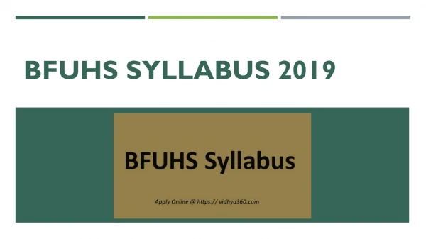 BFUHS Syllabus 2019 | Check Syllabus & Pattern For Staff Nurse Exam