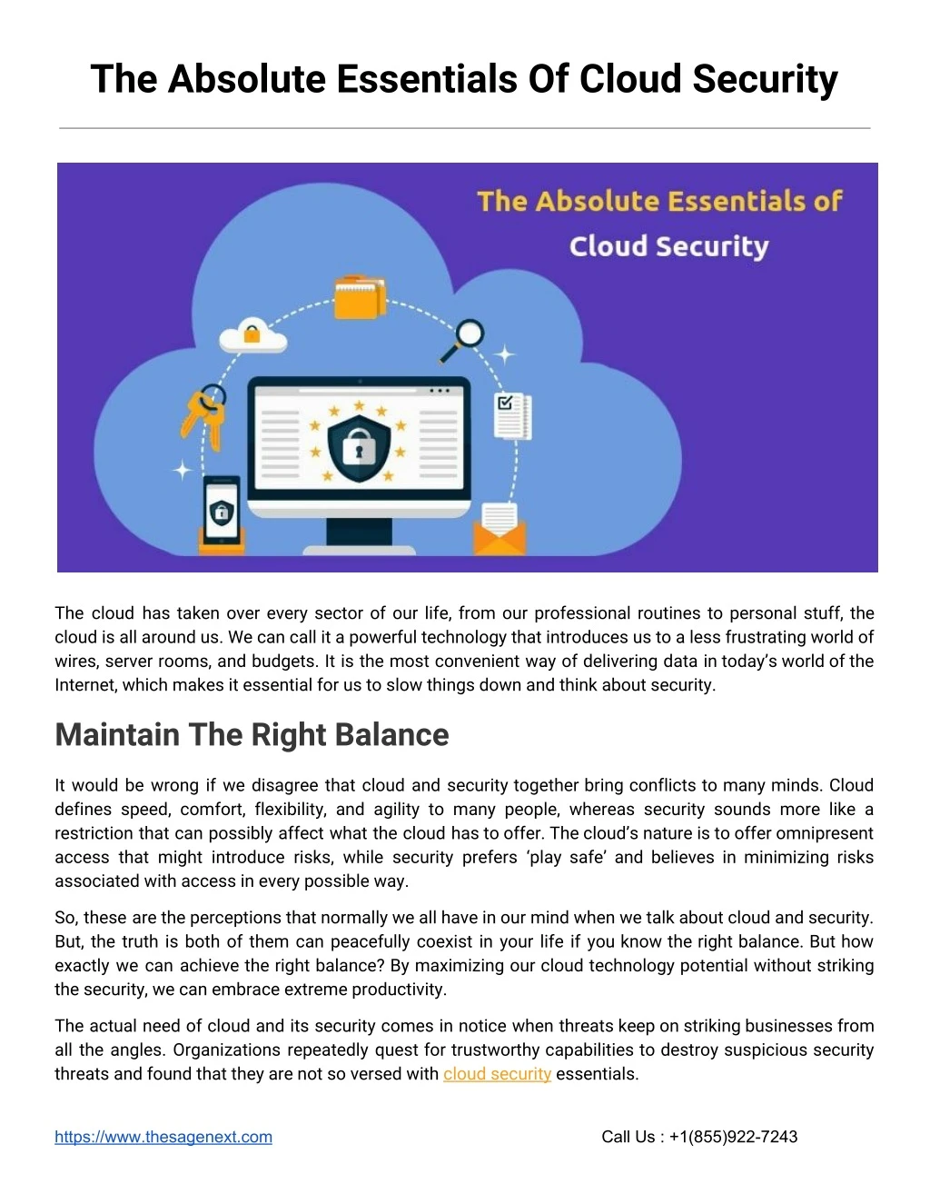 the absolute essentials of cloud security