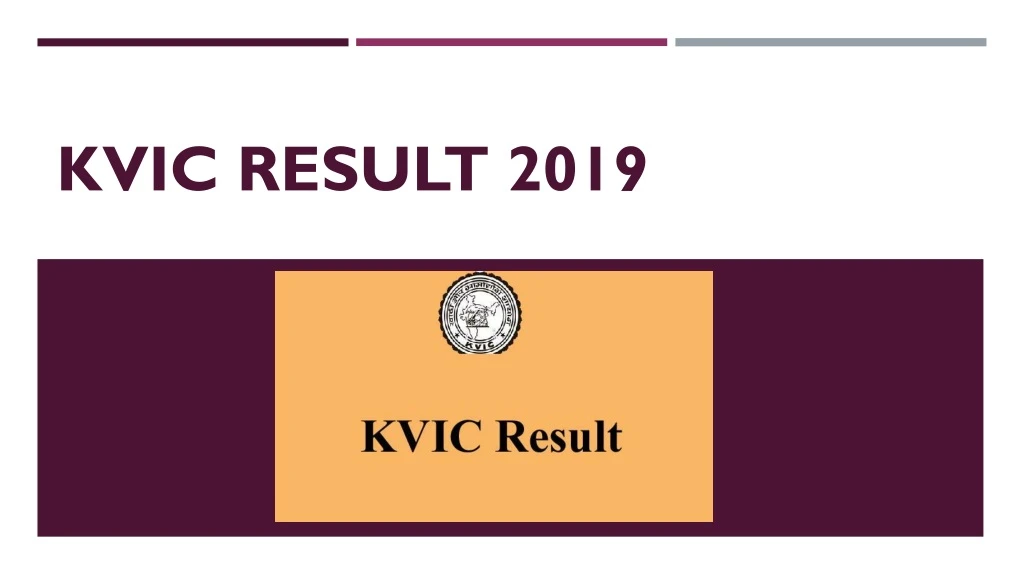 kvic result 2019