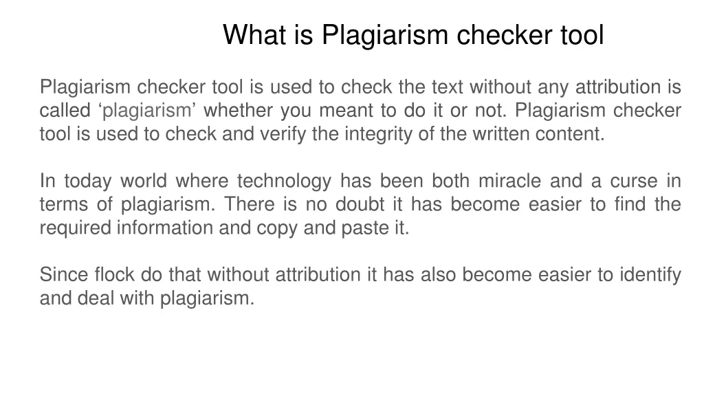 what is plagiarism checker tool
