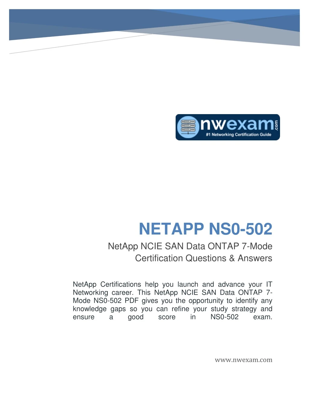 netapp ns0 502 netapp ncie san data ontap 7 mode