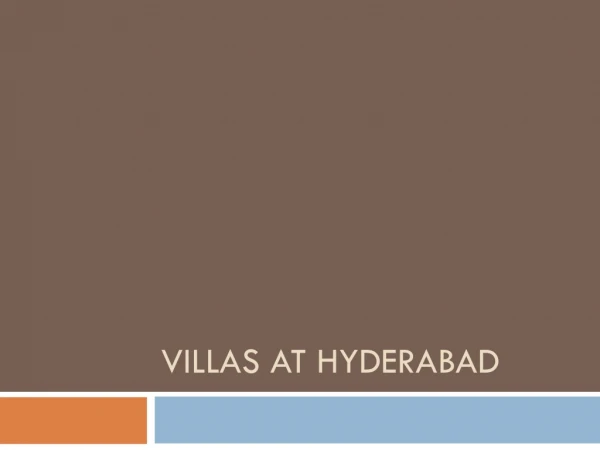 Villas At Hyderabad