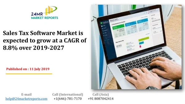 Sales Tax Software Market is expected to grow at a CAGR of 8.8% over 2019-2027