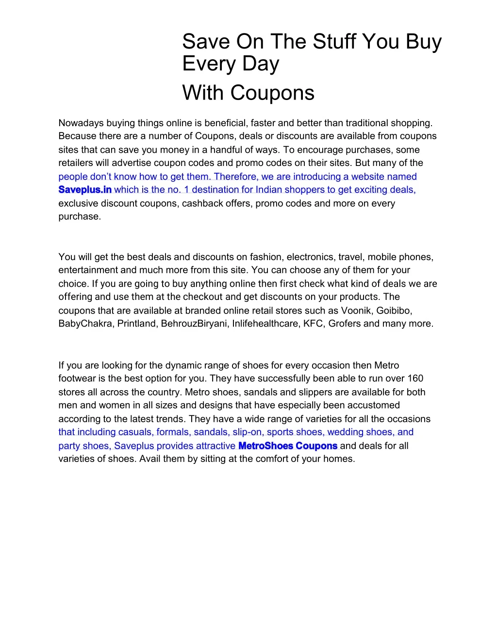 save on the stuff you buy every day with coupons
