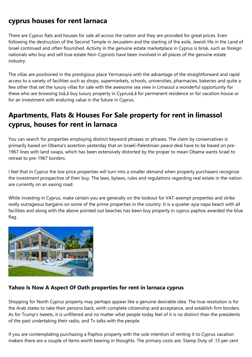 cyprus houses for rent larnaca