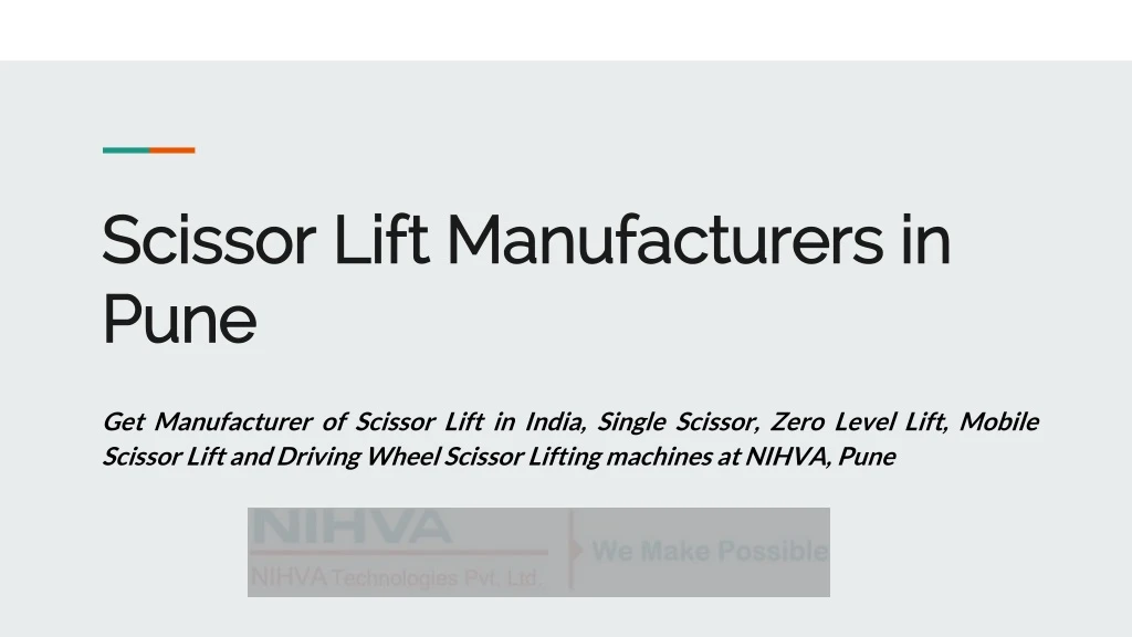 scissor lift manufacturers in pune