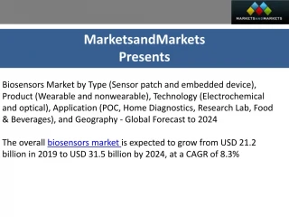 Biosensors Market worth $31.5 billion by 2024 - slide 1