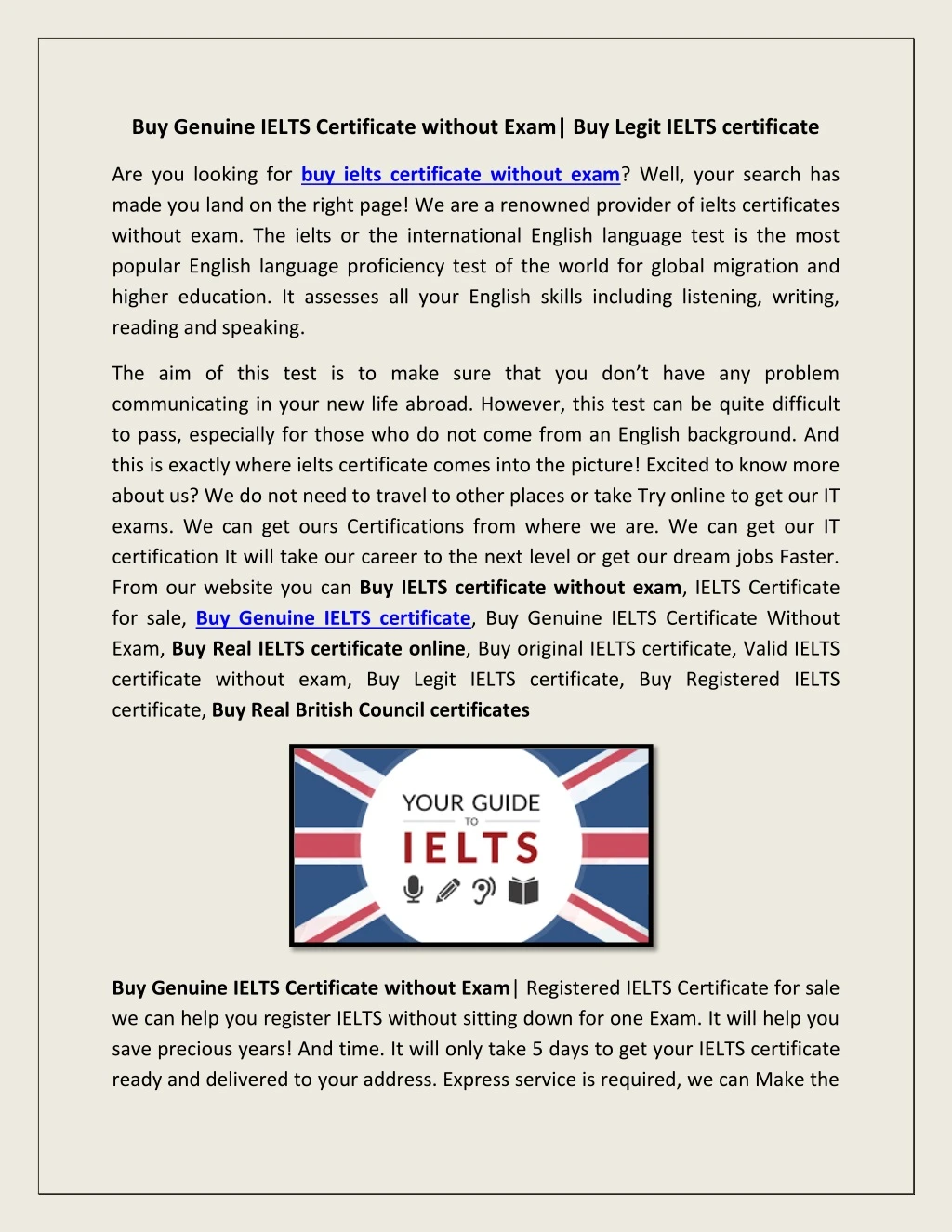 buy genuine ielts certificate without exam