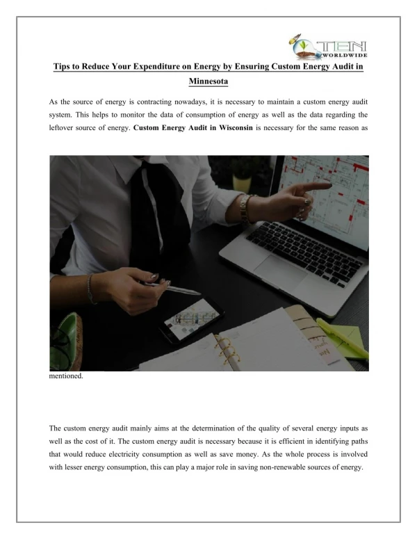 Tips to know how to Reduce Your Expenditure On Energy By Ensuring Custom Energy Audit In Wisconsin and Minnesota
