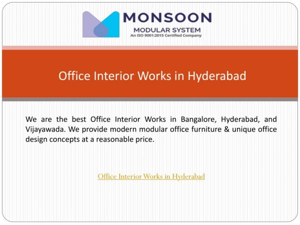 Office Interior Works in Hyderabad