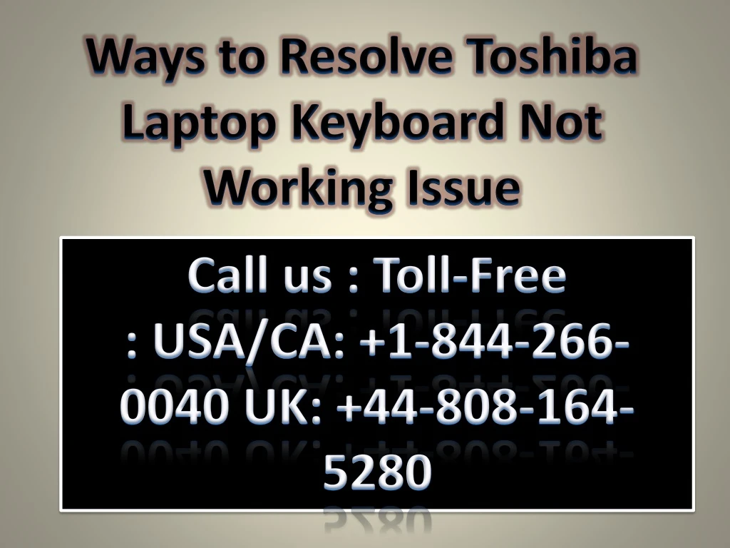 ways to resolve toshiba laptop keyboard