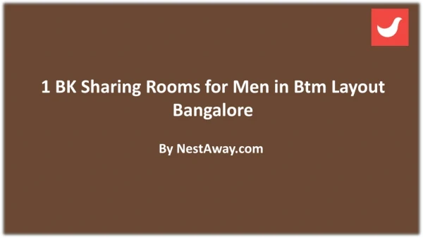 1 BK Sharing Rooms for Men at ?9000 in Btm Layout, Bangalore