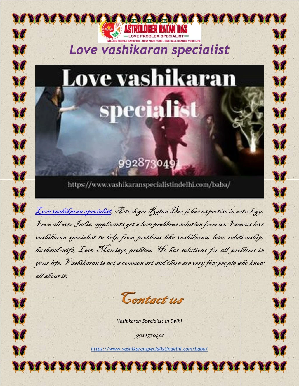 love vashikaran specialist astrologer ratan