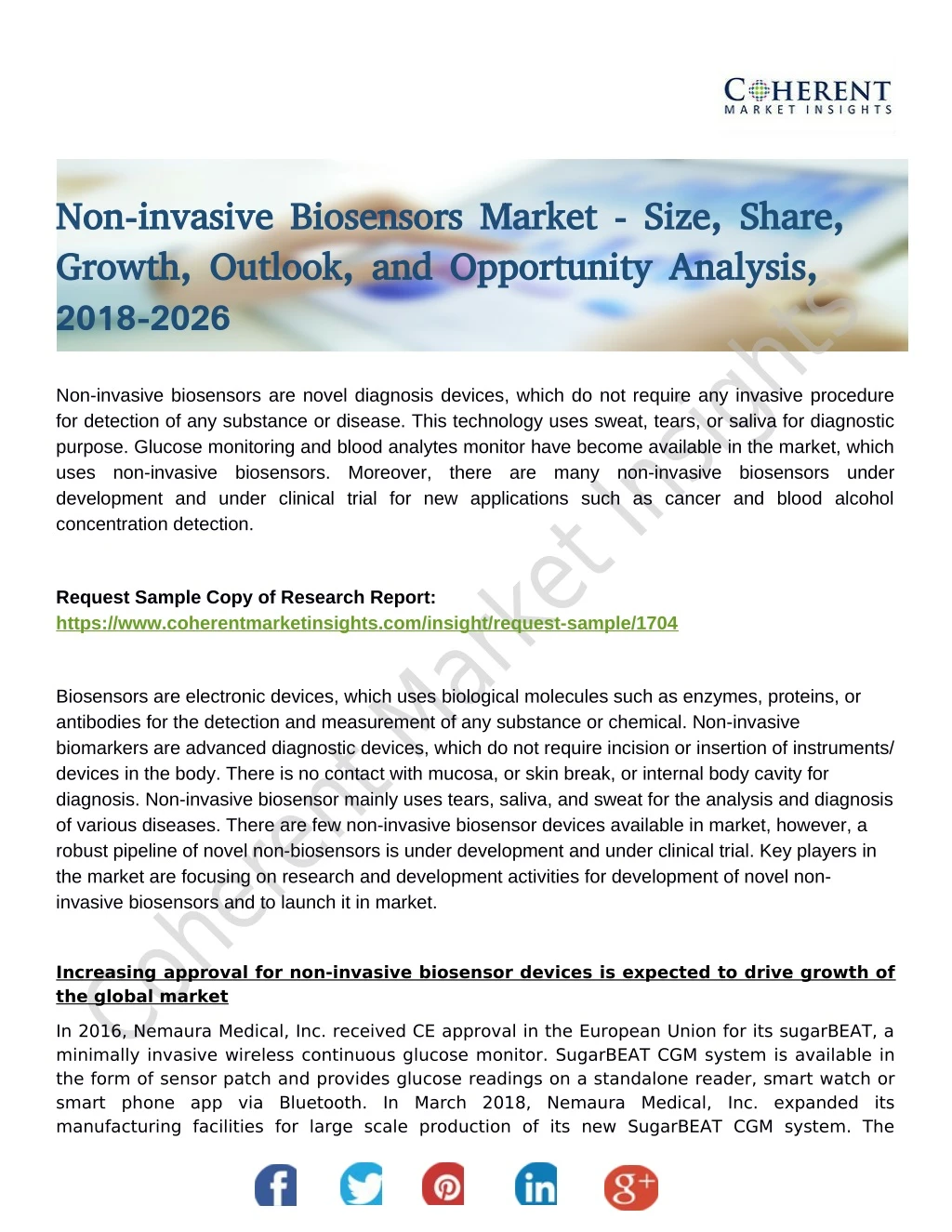 non invasive biosensors market size share