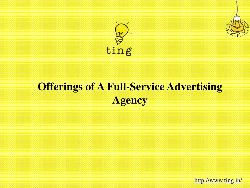 offerings of a full service advertising agency