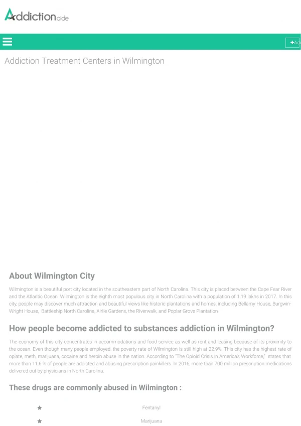 Addiction Treatment Centers in Wilmington