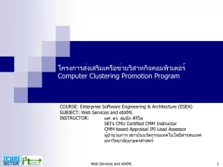 Effective Computer Clustering with Web Services and ebXML: A Hands-On Lab Approach - slide 1