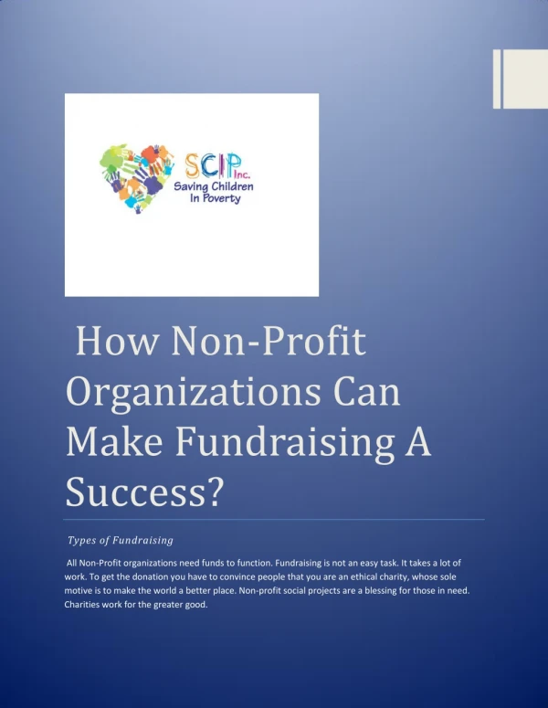 how non profit organizations can make fundraising