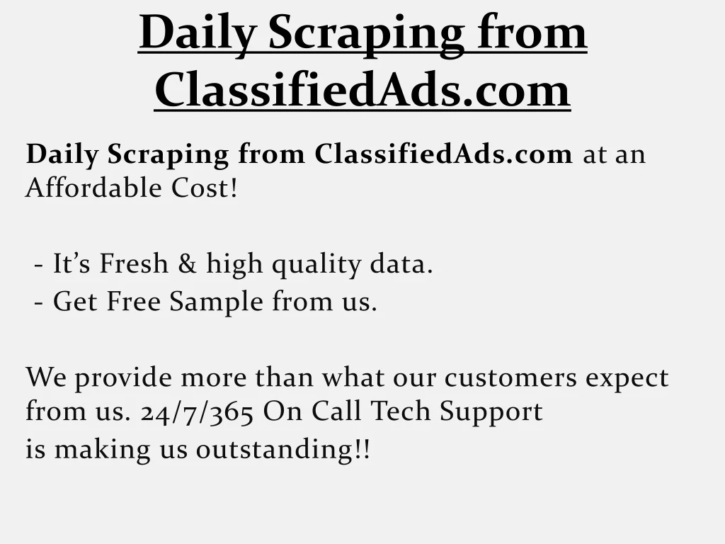 daily scraping from classifiedads com