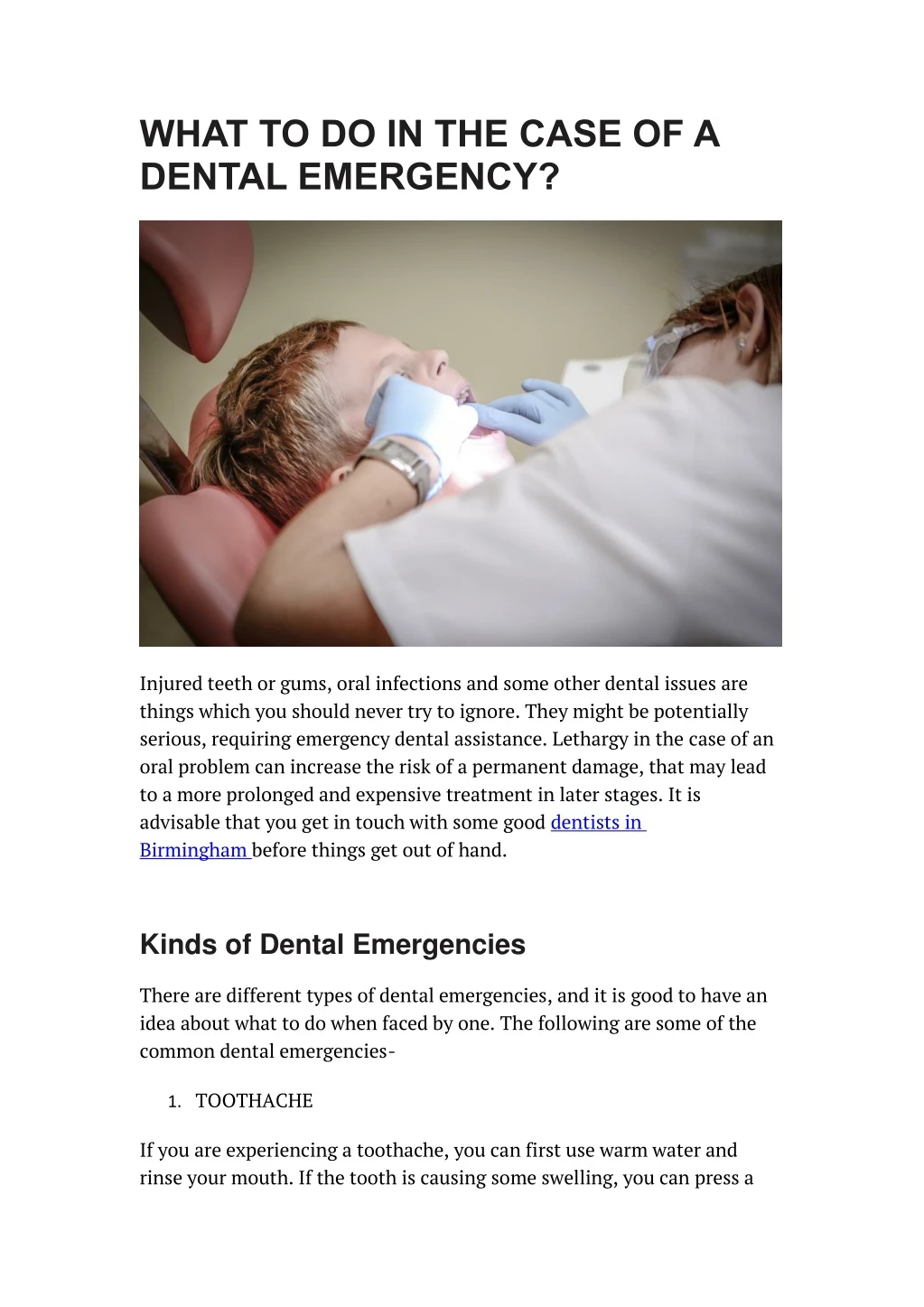 what to do in the case of a dental emergency