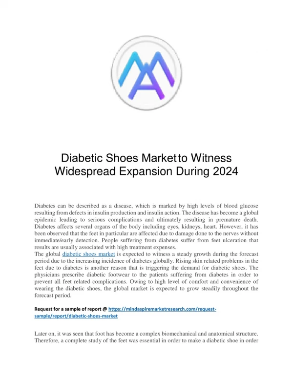 Diabetic Shoes Market to Witness Widespread Expansion During 2024
