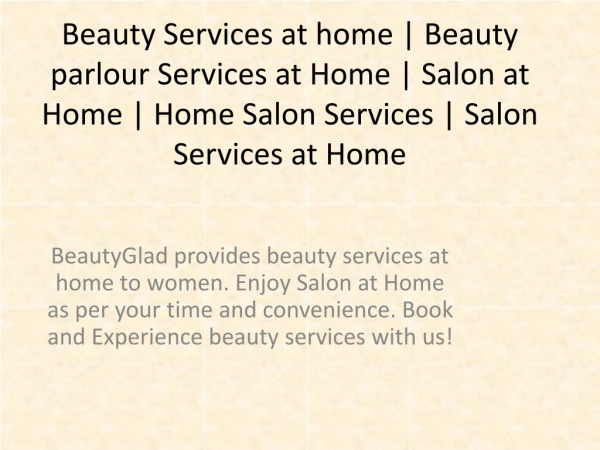 Beauty Services at Home in Noida, Salon Services at Home in Noida
