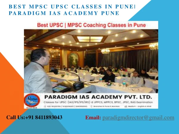 Best UPSC MPSC Classes in Pune | Paradigm IAS Academy Pune