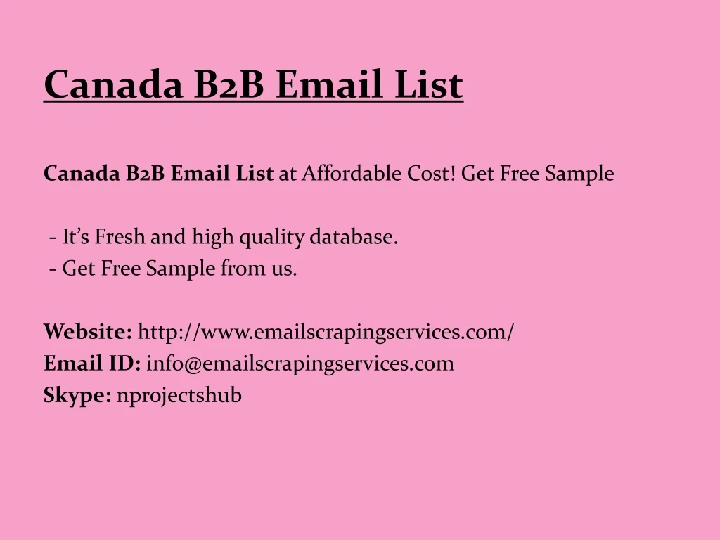 canada b2b email list