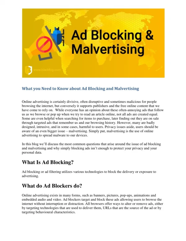 What you Need to Know about Ad Blocking and Malvertising
