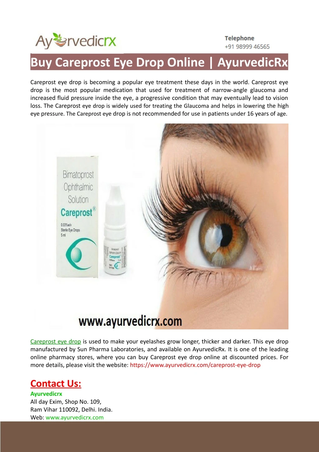 buy careprost eye drop online ayurvedicrx