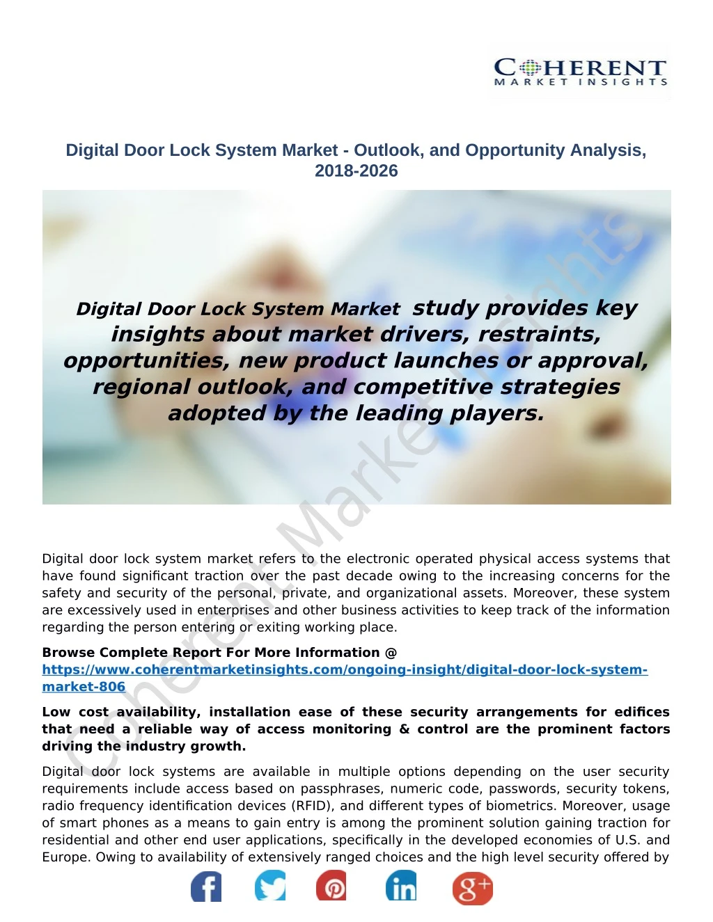 digital door lock system market outlook
