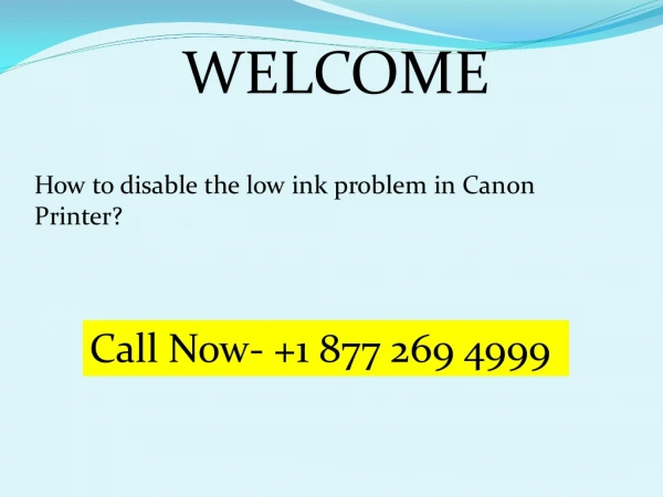 How to disable the low ink problem in Canon Printer?